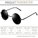 Joopin Polarized Round Sunglasses Circle Sun Glasses UV Protection Circular Shades for Men Women Costume (Black Simple Packaging)