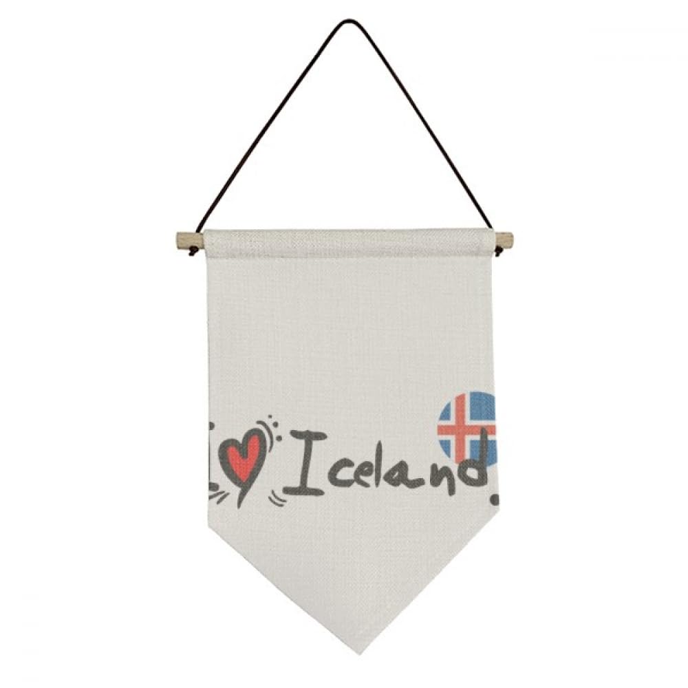 Toile I Love Iceland drapeau suspendu et décoration murale originale