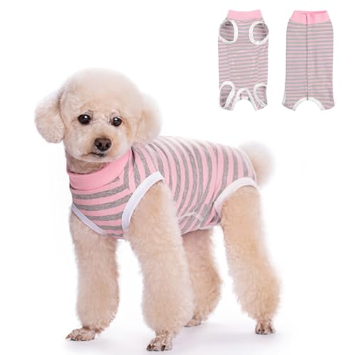 Image of FEimaX Dog Surgery Recovery Suit Female and Male Spay with Pee Hole, Pet Body Suits for Puppy After Spayed, Neuter Surgical Onesie for Small and Medium Dogs Cats, Alternative Bandages E-Collar & Cone