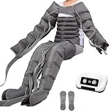 Pressoterapia per Casa Linfodrenaggio con 6 Airbag, Massaggiatore Elettrico a Compressione d'Aria Gambe E Addome E Braccio Piedi, Miglioramento Circolazione (Grey, 6 Camere)