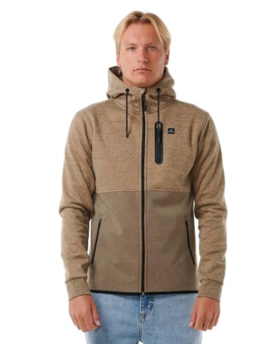 Rip Curl Men's Standard Anti Series Departed Zip Up Jacket, Sand Dune, Small