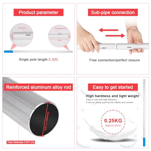 Image of 16.5 FT Water Fed Pole Kit Solar Panel Cleaning Kit Window Cleaning System, 20M Hose & Rotating BrushHead, Washing Equipment Window Cleaner Tool for Caravan Solar Panel Deck