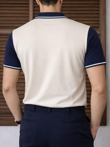 Image of Veirdo Men's Polo T-Shirt - Regular Fit Casual Half Sleeve Collar Tee, Stylish Solid Color Summer Wear, Comfortable Everyday Fashion Top (Sizes S-2XL)