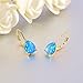 CiNily Opal Teardrop Earrings for Women Hypoallergenic 14K Gold Plated Dainty Blue Opal Drop Earrings Leverback Earrings Jewelry for Sensitive Ears Christmas Gifts