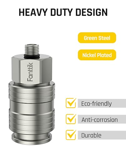 Fanttik X8 APEX Connecter for Brad Nailer, 1/4 Inch Female Industrial Air Coupler with VG8 Thread, 300 PSI Max Pressure, 842℉ Heat Resistant Quick Connector Air Coupler
