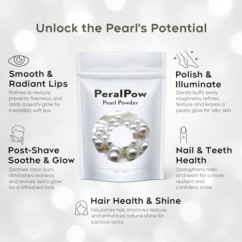 Peralpow Pearl Powder Organic, 100g 100% Natural DIY Skincare, Anti-Aging, Minimizes Pores, Soothes (3.52oz) - Image 4