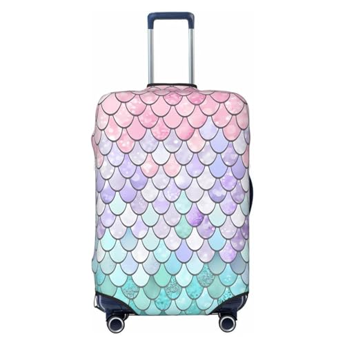 Luggage Suitcase Cover Protector, Printed Mermaid Pink Purple Luggage Covers for Suitcase, Baggage Covers Fits 18-32 Inch Luggage