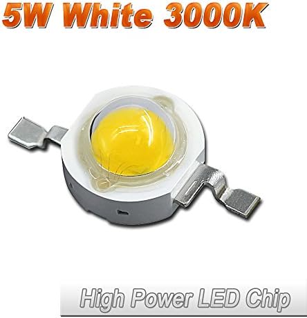 (200 Pcs) Hontiey High Power LED Chip 5W Warm White Light 3000K-3500K Bulbs 5 Watt Beads DIY Spotlights Floodlight COB Integration Lamp SMD