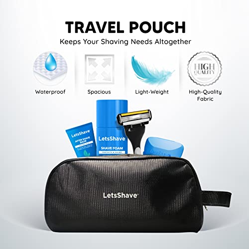LetsShave Pro 4 Grooming & Shaving Kit For Men 4 Blade Shaving Razors For Men, Shaving Foam