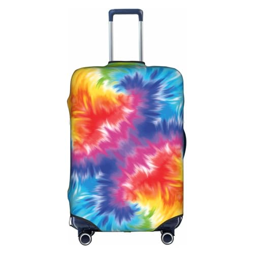 Rainbow Tie Dye Theme Travel Luggage Cover Elastic Suitcase Protector Washable Baggage Covers For Trunk Case Fits 29-32 Inch Luggage