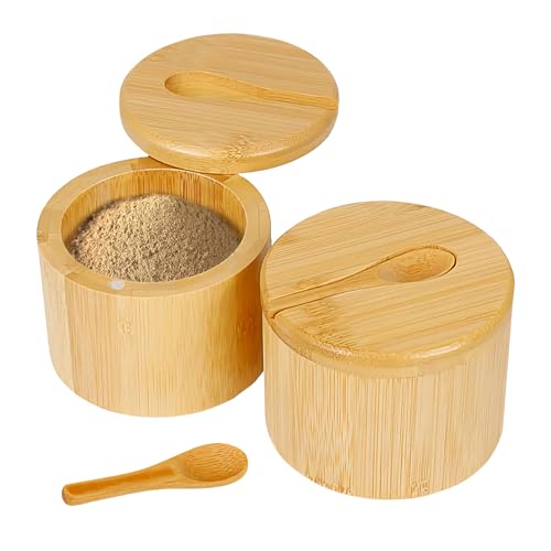 Recipiente Para Sal Con Tapa, Contenedor Sal, 2 Unidades Con Tapas Giratorias Magnéticas Para Azúcar Pimienta Cocina Hogar