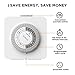G-Homa 24-Hour Mechanical Timer Outlet with 2 Grounded Outlets - For Lamps, Holiday Lights