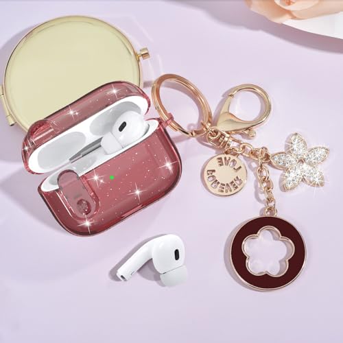 Image of Case for Apple Airpods iPods Pro 3 Cases Cover Clear 2025 Cute Women, VISOOM Cute Air Pods Pro 3 Case Clear Transparent Airpods iPods Pro 3rd Gen Protective Cases with Keychain /Lock /Cleaning Kit