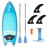 Freein 14’ Inflatable Team SUP, Extra Large Stand Up Paddle Board for Multi Person, Dual-Action Hand Pump, Adjustable Paddle, Complete Kit