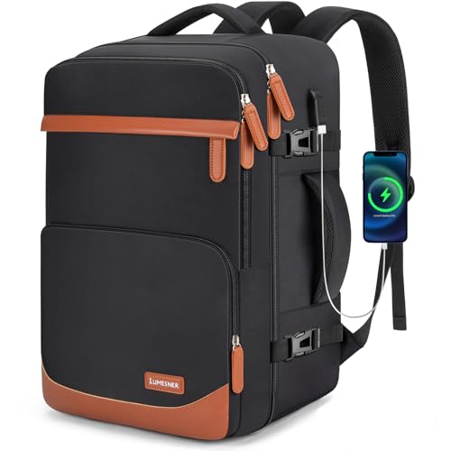 40L Travel Backpack with USB Charging Port, Water-Resistant Carry...