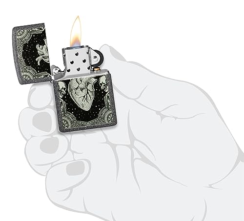 Encendedor de bolsillo Zippo diseño corazón Iron Stone miniatura 5
