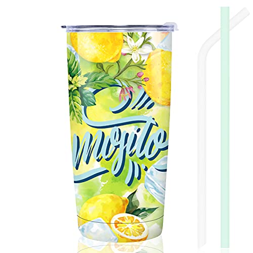NymphFable 20oz Limón Taza Termo Cafe para Llevar Taza Termica Acero Inoxidable Taza Personalizada