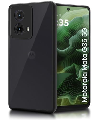 Image of WOW IMAGINE Translucent Hybrid Back Case Cover for Motorola Moto G35 5G Smoked Matte Back | Shock Proof 360 Degree Protection | Protective Hard Case - Matte Black