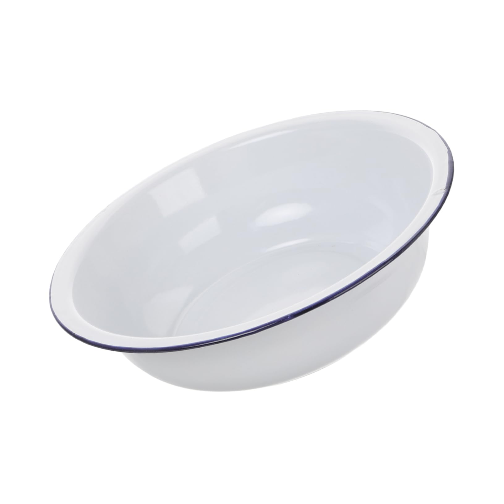 jojofuny Cuenco Adecuado para Cocina Retro y Uso Doméstico Grande de Esmalte Blanco para Mezclar Capacidad Amplia, Versátil y Fácil de Limpiar