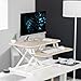VIVO 26 inch Desk Converter, K Series, Height Adjustable Sit to Stand Riser, Dual Monitor and Laptop Workstation with Keyboard Tray, Light Wood Top, White Frame, DESK-V026KF