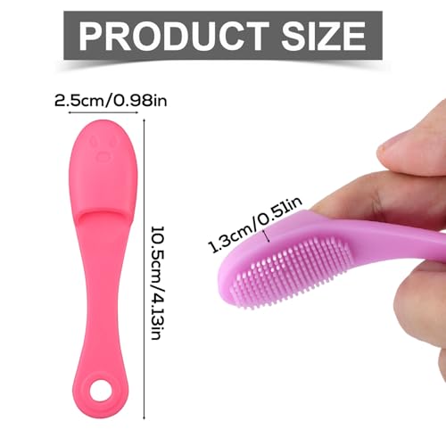 Image of 4 Pcs Cat Chin Brushes, Soft Silicone Manual Facial Cleansing Scrubber Cats Chin Cleaner Dog Finger Toothbrush Pet Tooth Brush with Improved Design for Dogs Cats Puppies Chin Cleaning Dental Care