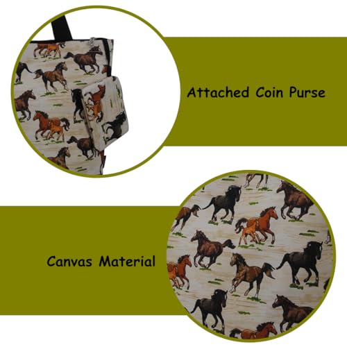 Image of NGIL Medium Top Zipper Closure Canvas Tote Bag with Attached Matching Coin Purse For Moms and Nurses