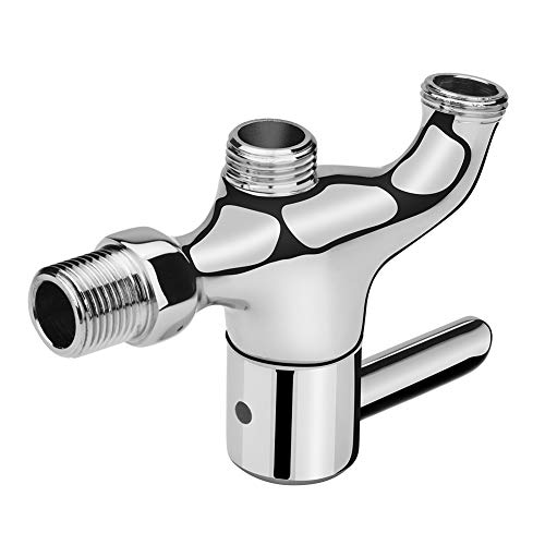 Honkijan Environmental Washing Machine Faucet All Copper Thickened Tap Water One Into Two Out 1/2 Inch Turn 3/4 Inch Chrome with Shut Off Garden Faucet