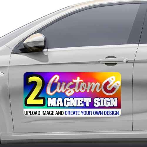 2pack Custom Magnetic Car Signs Full Color, Ready in One