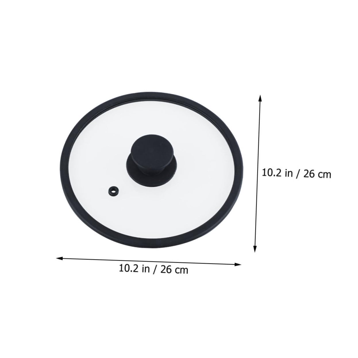 Coperchio Rotondo in Vetro Temperato Nero Bordo in Silicone