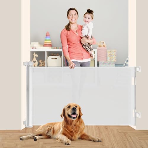 Upgrade-71-Retractable-Baby-Gate-for-Stairs42-Tall-Mesh-Baby-Gate-or-Mesh-Dog-Gate-6-Foot-Retractable-Baby-Gate-Child-Safety-Gate-for-Doorways-Stairs-Hallways-IndoorOutdoorWhite - Cucciolini Doodles   Upgrade-71-Retractable-Baby-Gate-for-Stairs42-Tall-Mesh-Baby-Gate-or-Mesh-Dog-Gate-6-Foot-Retractable-Baby-Gate-Child-Safety-Gate-for-Doorways-Stairs-Hallways-IndoorOutdoorWhite