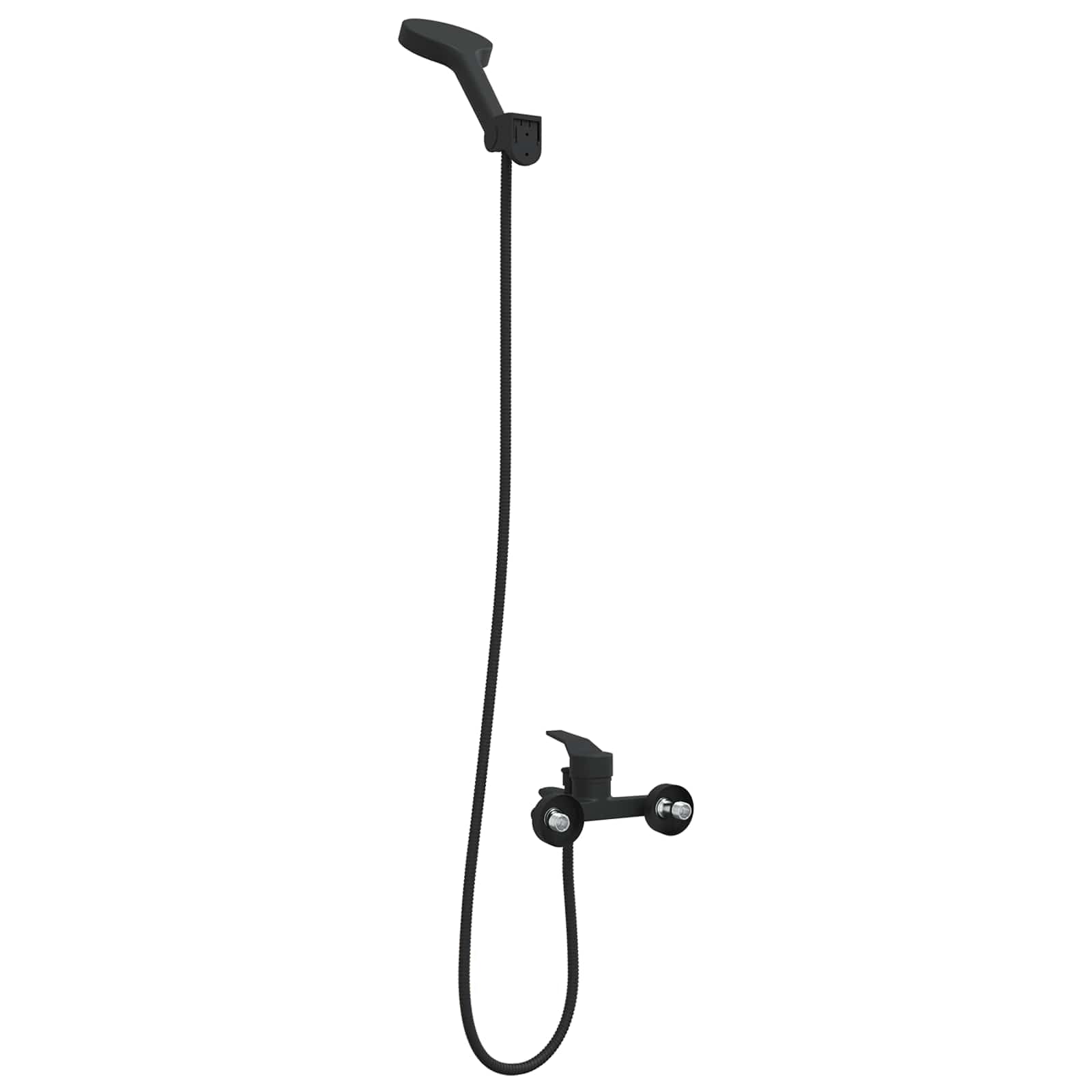 Juego de alcachofa de ducha negra G de 1/2 pulgadas, latón con 5 tipos de chorro, soporte para manguera de ducha, sistema de ducha, ducha de lluvia para baño, ducha, bañera, bienestar
