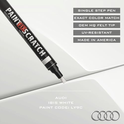 Image of Paint Scratch Fix Touch Up Paint Pen & Car Scratch Remover for Audi (Ibis White LY9C) - Exact OEM Color Match, Easy Application, Professional Auto Paint Repair for Scratches, Stone Chips & Keyed Marks (AUDI - Ibis White - LY9C)