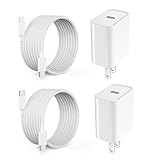 iPhone 15 Charger Fast Charging,Quick 10Foot iPhone Charger【MFi Certified】2Pack 20W PD Fast iPhone Charger Block + 10FT Lightning Cable + 10FT USB C to C Cable for iPhone 15/14/13/12/11/XS/XR/SE/iPad