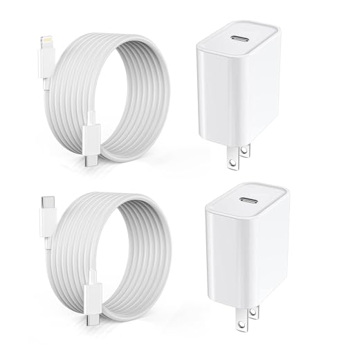 Image of Extra Long 10FT iPhone Fast Charger,i Phone Charger Fast Charging【MFi Certified】2Pack 20W PD Fast USB C Charger Block + 10Foot i Phone Charging Cable Cord for iPhone 15 /14 /13 /12 /11 /XS /XR /SE2022 /8 /iPad