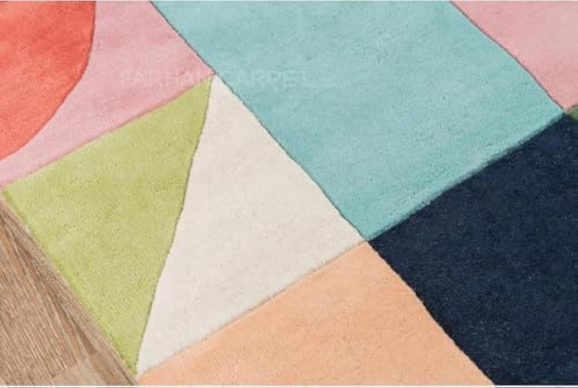 Handmade Wool Bedside Runner, 2x6 Feet Multicolor