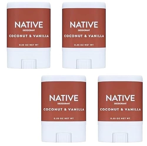 Generic Native Deodorant Mini Travel Size 0.5 OZ Coconut & Vanilla - (Aluminum Free, Phthalate Free) pack of 4
