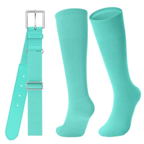 Image of Baseball Socks and Belt for Youth Adult Softball Socks Combo Elastic Waist Belt for Men Kids Boys Girls Women JASGOOD