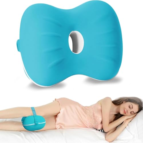 Bibykivn Knee Pillow for Side Sleepers – Orthopedic Memory Foam Leg Pillow, Ergonomically Designed to Relieve Knee Pain, Lower Back Pain & Improve Spinal Alignment – Ideal for Side Sleepers