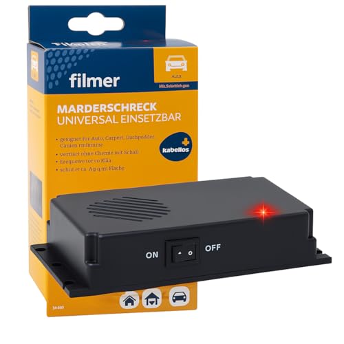 Répulsif anti-martres pour voiture - Répulsif efficace contre les martres pour environ 40 m² - Fonctionne avec piles - Pas besoin de pince à la batterie de la voiture - Protège efficacement le