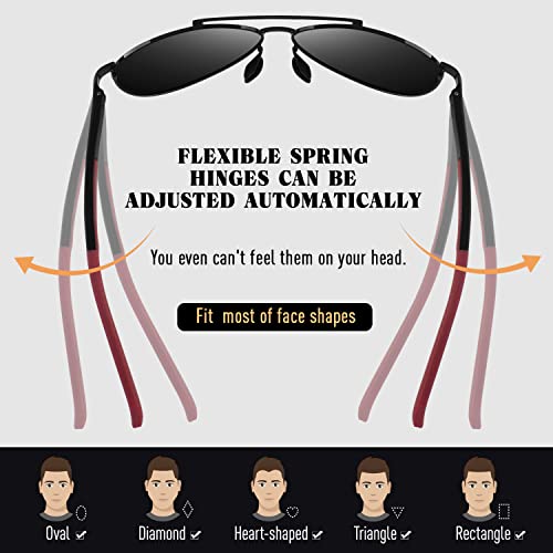 Image of CGID GA61 Premium Al-Mg Alloy Pilot Polarized Sunglasses UV400, Full Mirrored Spring Hinges Sun Glasses for Men Women Shades