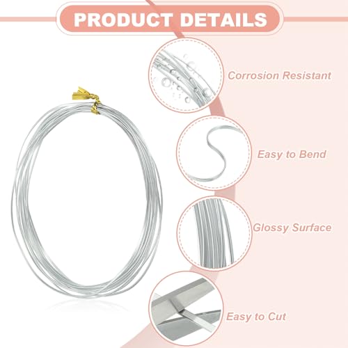 Image of uxcell 1 Rolls 24 Gauge Flat Aluminum Wire, 16.40 ft Soft Craft Wire for Flower Bonsai Crafts Carving DIY Bezel Sculpting Gem Metal Wrap, Silver Tone