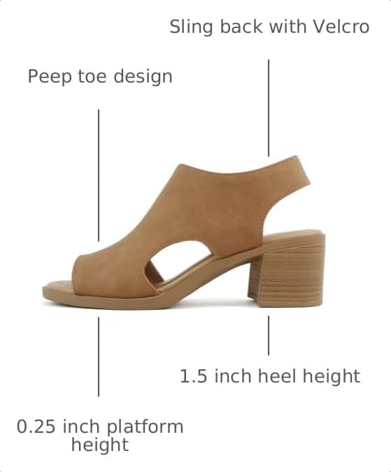 Image of CITYCLASSIFIED inchElect inch ~ Women's Peep Toe Laser Cut Geometric Caged Slingback Ankle Strap Low Stacked Heel Ankle Bootie