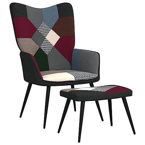 Preisvergleich Produktbild Bussandri Exclusive - Relaxsessel mit Hocker Patchwork Stoff