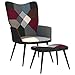 Produktbild Bussandri Exclusive - Relaxsessel mit Hocker Patchwork Stoff