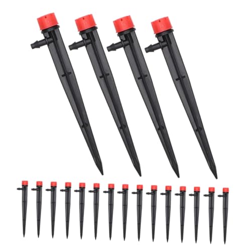 BESPORTBLE 20pcs Adjustable Drip Irrigation Drippers with 360 Degree Water Flow 18cm Stake Design for Garden Watering Systems Efficient Drip Irrigation Parts for Plants and Lawns
