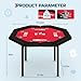 ActiveTrail 8-Player Foldable Poker Table, Octagon Portable Casino Texas Holdem & Blackjack Table with Padded Armrest Rails & Stainless Steel Cup Holders for Family Game Night & Club