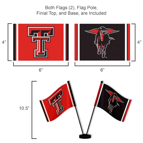 Drapeaux de bureau Texas Tech Red Raiders : affichez votre équipe sans encombrement - 3