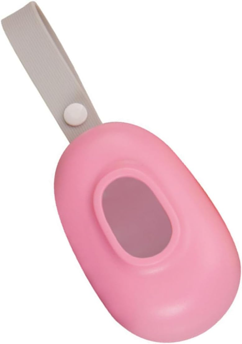 Pink Silicone Pet Waste Bag Dispenser with 1 Roll for Dog Leashes