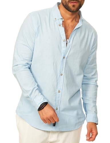 Chemise en lin homme manches longues contre la chaleur coupe droite