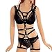 OMFMF Womens Body Harness Lingerie Black Elastic Strap Bra Sexy Tops Cage Bondage Belt